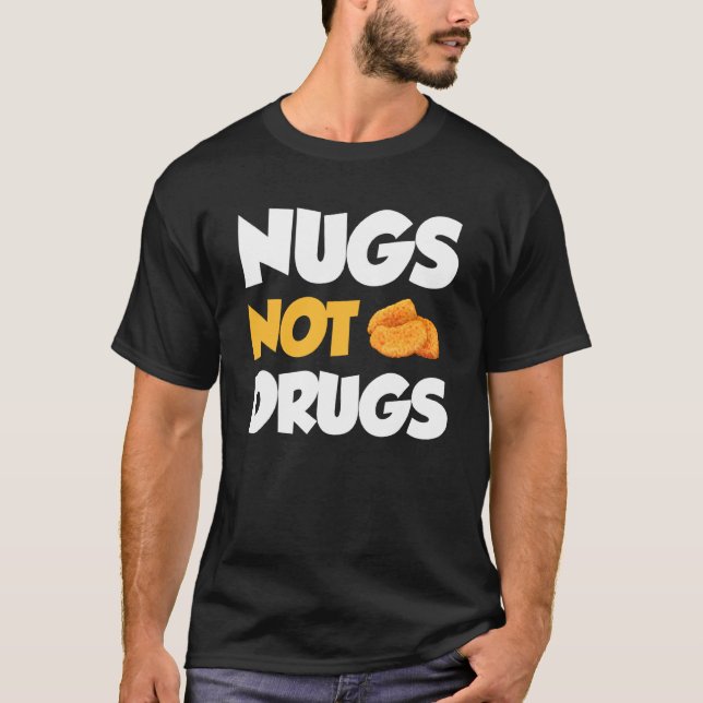 Camiseta Nuggets Não Drogas Frango Engraçado (Frente)