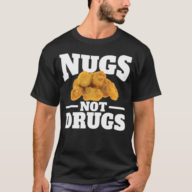 Camiseta Nugs Não Drogas Frango Engraçado (Frente)