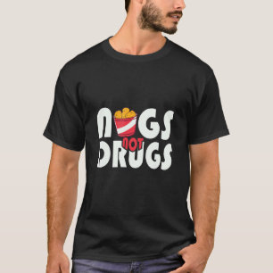 Camiseta Nugs Não Drogas Frango Engraçado Nuggen Vida Sobre