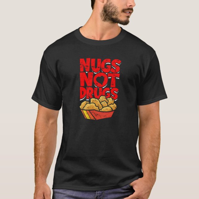 Camiseta Nugs não drogas - frango frito (Frente)