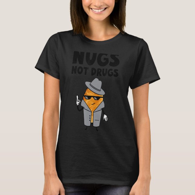 Camiseta Nugs Não Drogas Nuggets de frango (Frente)
