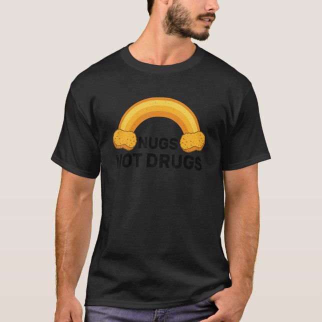 Camiseta Nugs Não Drogas  Nuggets de Frango Arco-íris 1 (Frente)