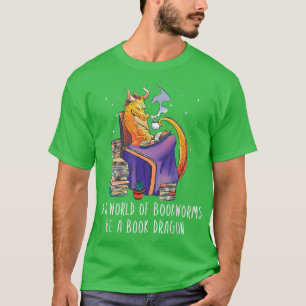 Camiseta Num Mundo De Bookworms Seja Um nerd De Livro De Dr