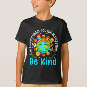 Camiseta Num mundo seja gentil dia da gentileza do mundo te