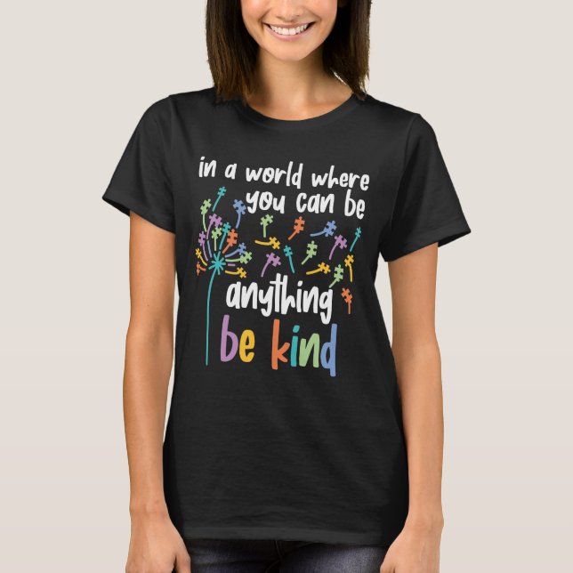 Camiseta Num Mundo Seja Um Pouco Autismo Sensibilização Aut (Frente)