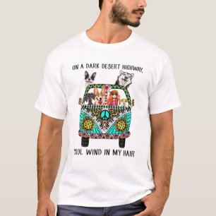 Camiseta Numa Estrada Escura Do Deserto, Vento Legal E Meus