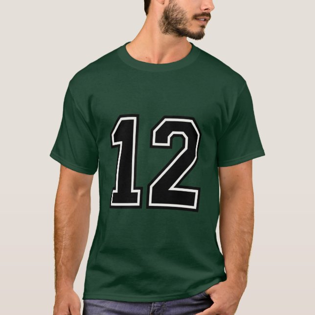 Camiseta Number 12 Custom Sports Jersey Varsity Birthday  (Frente)