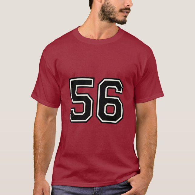 Camiseta Number 56 Varsity Sports Jersey | 56th Birthday  (Frente)