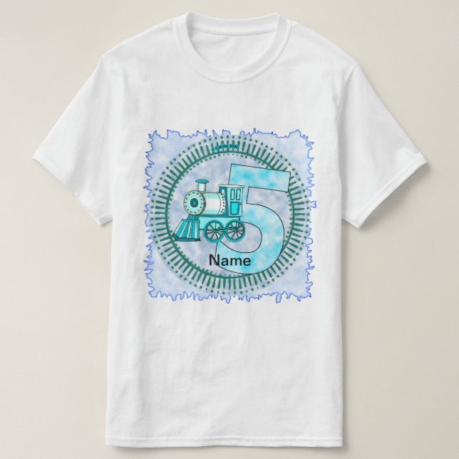 Camiseta Number 5 Blue Train  (Frente do Design)