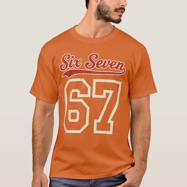 Camiseta Number 67 Numbered Six Seven Baseball Jersey Style (Frente)