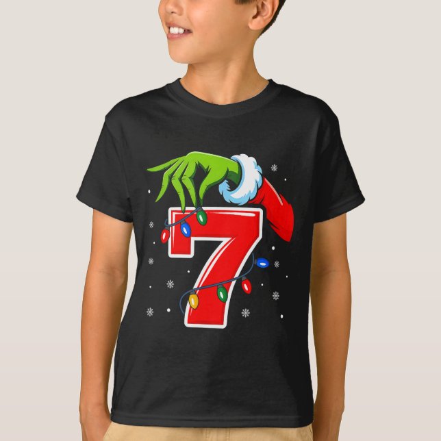 Camiseta Number 7 Matching 67 Meme Christmas Elf Hand Boys  (Frente)