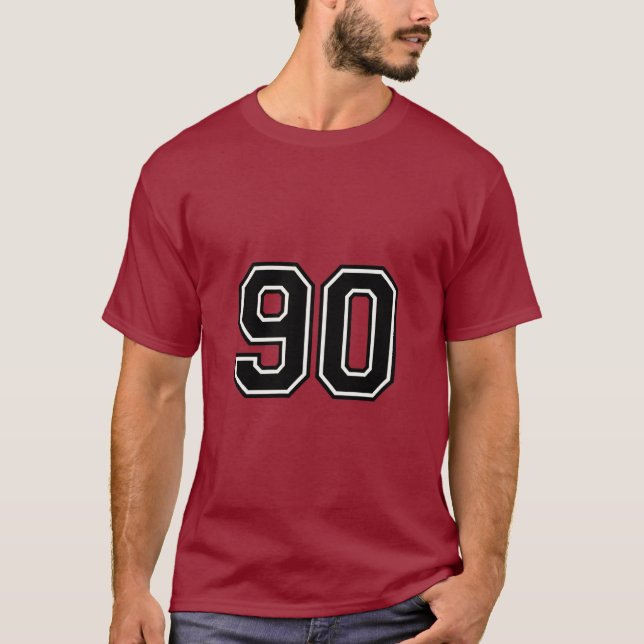 Camiseta Number 90 Varsity Sports Jersey | 90th Birthday (Frente)