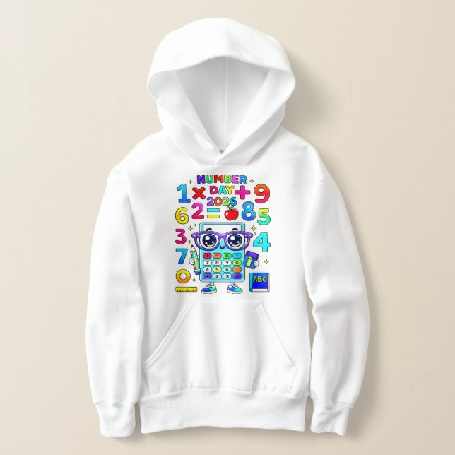 Camiseta Number Day Colorful Calculator Math Hoodie (Postura )