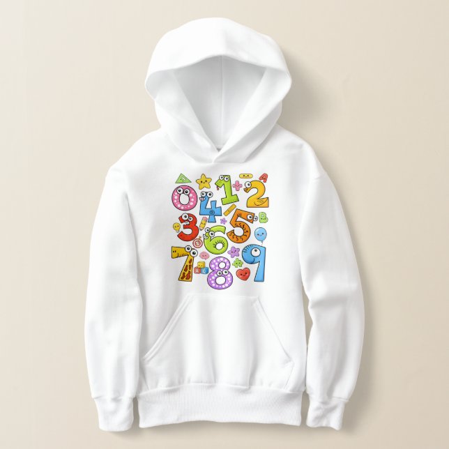 Camiseta Number Day Colorful Cartoon Numbers Hoodie (Postura )