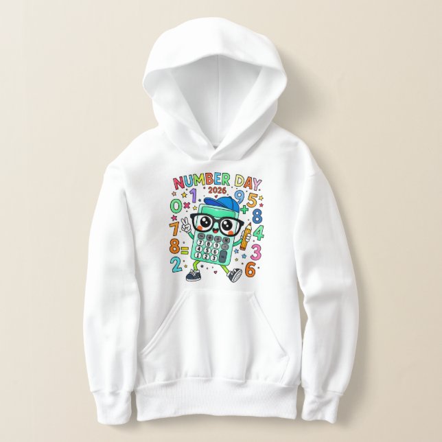 Camiseta Number Day Cute Calculator Math Hoodie (Postura )