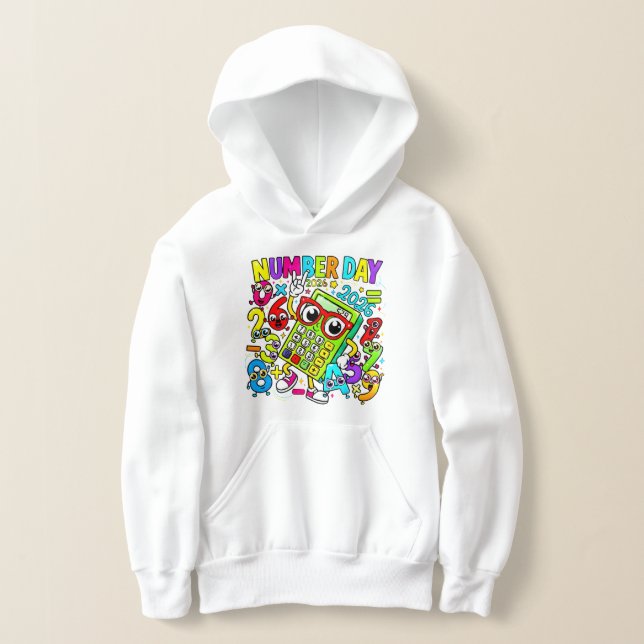 Camiseta Number Day Kids Hoodie | Fun Maths School Hoodie (Postura )