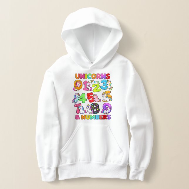 Camiseta Number Day Unicorn Numbers Math Hoodie (Postura )