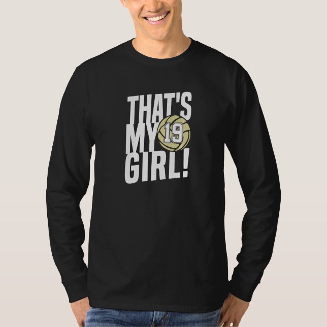 Camiseta Number Nineteen That's My Girl 19 Volleyball Mom D (Frente)
