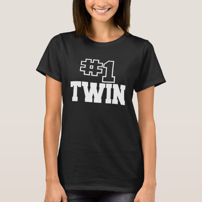 Camiseta Number One Twin No 1 Best Sibling Brother Sister F (Frente)