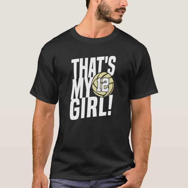 Camiseta Number Twelve That's My Girl  12 Volleyball Mom Da (Frente)