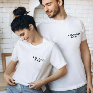 Camiseta Numeração romana personalizada do casal