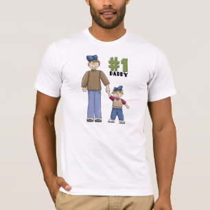 Camiseta Numere um, o pai do pai #1 e a criança do menino
