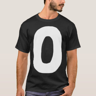Camiseta Número 0 - branco grande e negrito