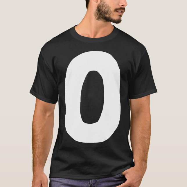 Camiseta Número 0 - branco grande e negrito (Frente)