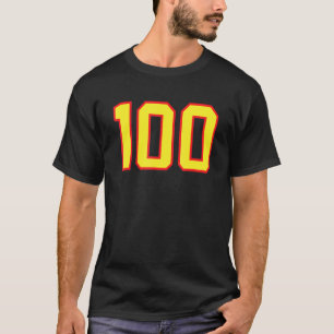 Camiseta Número 100 Esportes Jersey Fan Athlete Amarelo Ver