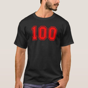 Camiseta Número 100 Esportes, Uniform Red Fan Athlete Jers