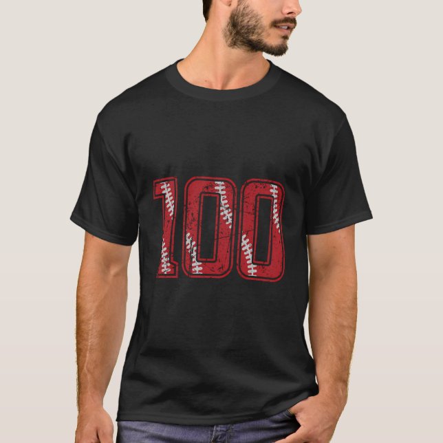 Camiseta Número 100 Número de Baseball em Coleção (Frente)