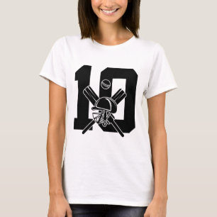 Camiseta Número 10 Anos Críquete 10º Aniversário