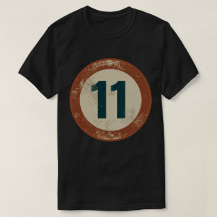 Camiseta Número 11 Vintage Desgastado