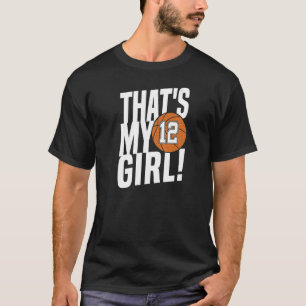 Camiseta Número 12 É a minha garota 12, basquete, Pai da mã