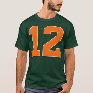 Camiseta Número 12 Esportes Laranja engraçado