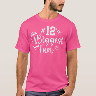 Camiseta Número 12 Maior Fã Jogador de Futebol Mãe Pai Famí