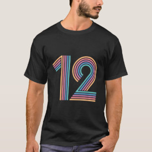 Camiseta Número 12 Meninos 12 Aniversário Meninas 12 Nascim