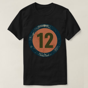 Camiseta Número 12 Vintage Desgastado
