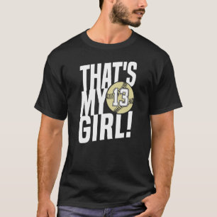 Camiseta Número 13 É a minha garota 13 Softball Mãe Da