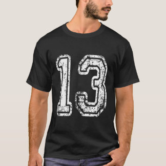 Camiseta Número 13 Em Branco Grungy