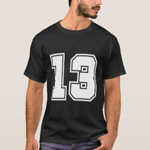 Camiseta Número 13, Terceiro 13 Jogador Esportivo