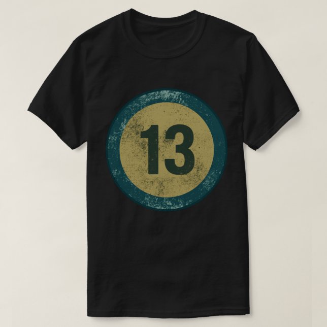Camiseta Número 13 Vintage Desgastado (Frente do Design)