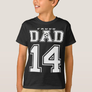 Camiseta Número 14 Personalizado Orgulhoso Pai de Futebol F
