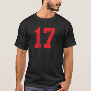 Camiseta Número 17 Sports Jersey Red Distress Vintage Lu