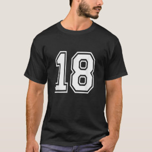 Camiseta Número 18 Equipe de Esporte da Varsity Jersey 18º