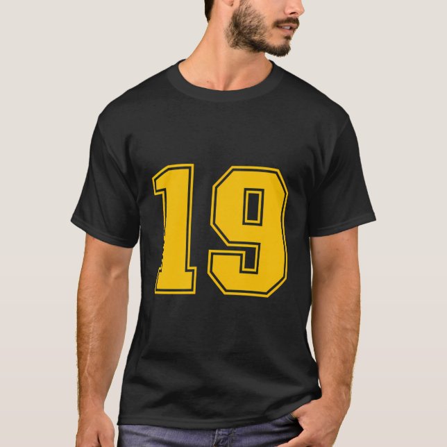 Camiseta Número 19 do Yellow Sports Fan Jersey (Frente)