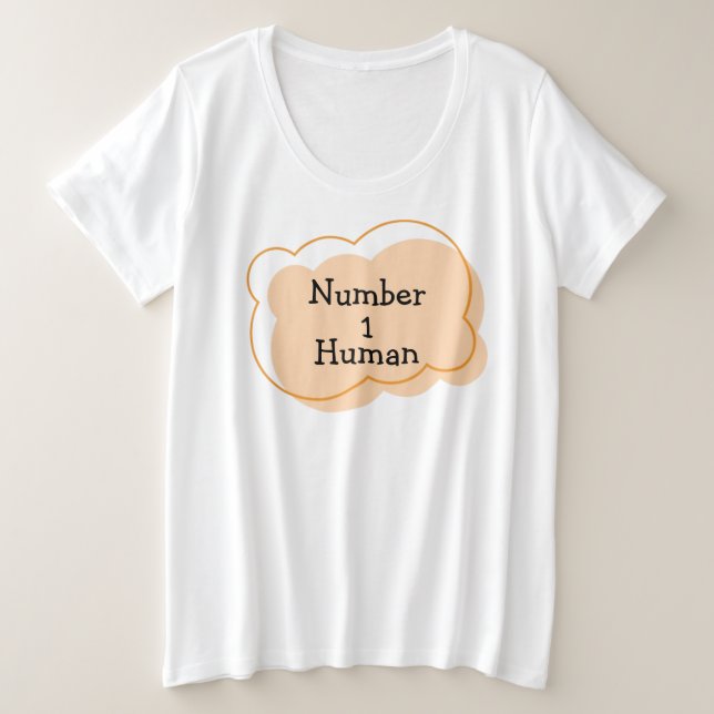Camiseta Número 1 - Camisa-T humana (Frente do Design)