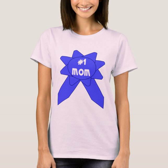 Camiseta Número 1 Mãe Fita Azul (Frente)