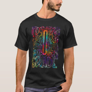 Camiseta Número 1 Primeiro Grau Tie Dye Colorido De Volta à
