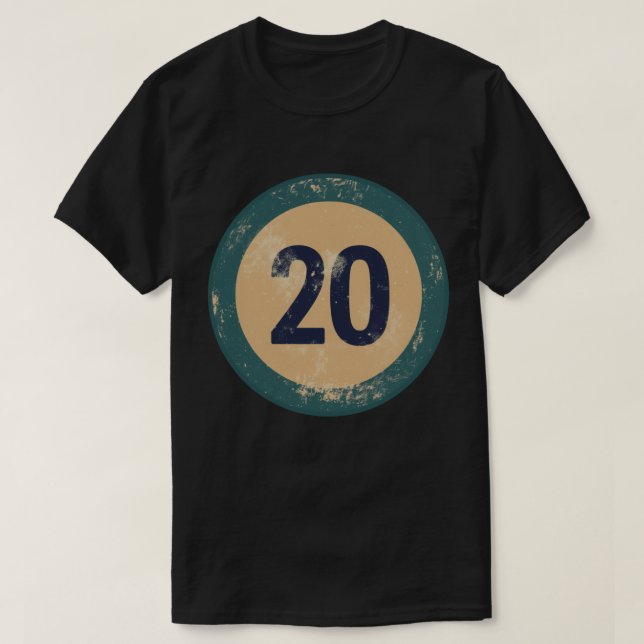Camiseta Número 20 Vintage Desgastado (Frente do Design)